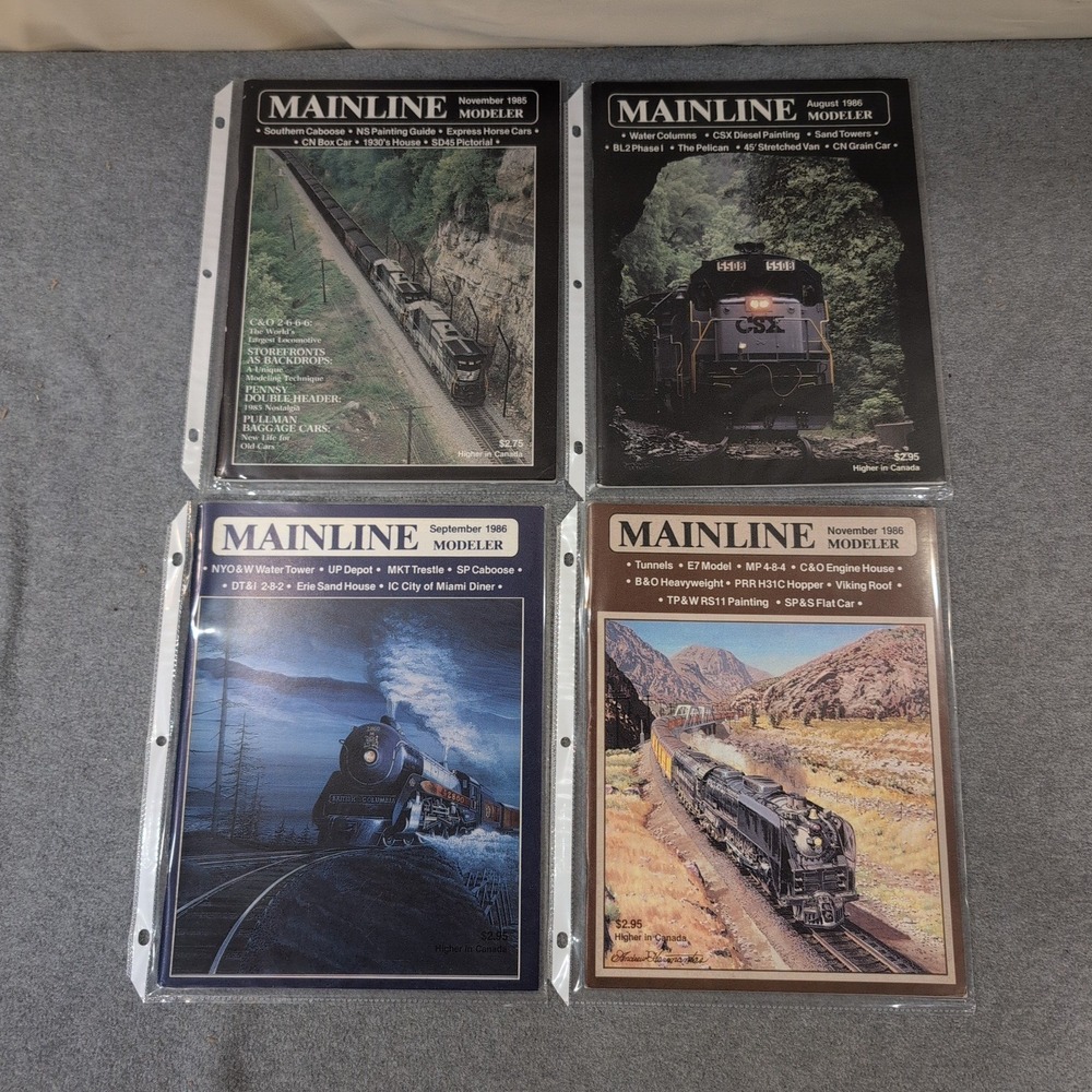 Vintage Mainline Modeler Magazine Lot 1985-1986 4 Issues Train Hobby Reference - Picture 1 of 1